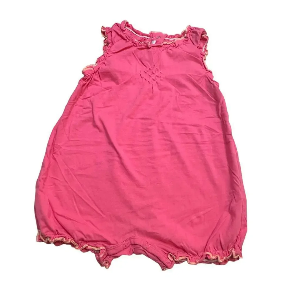 Pink Talbot Romper sz 24 months Baby Girl Bubble Romper